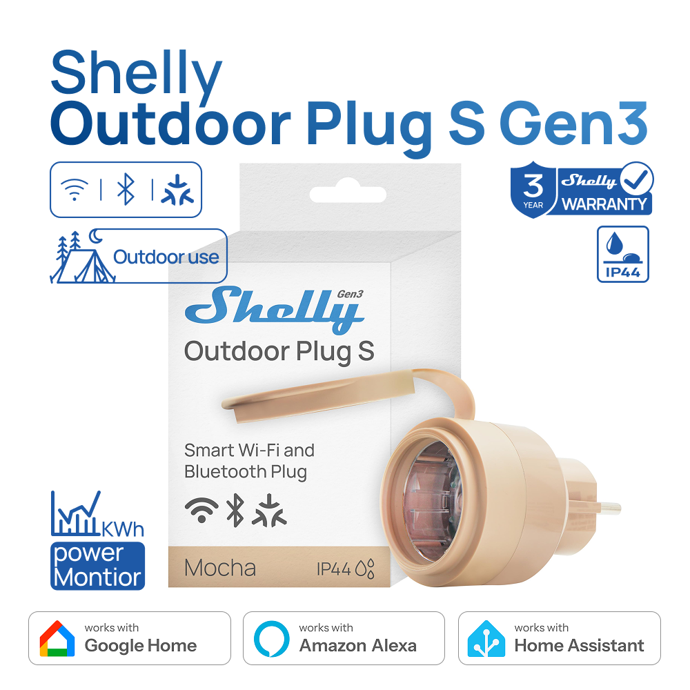 Shelly Outdoor Plug S Gen3 Med - Shelly Relay Module reseña y precio